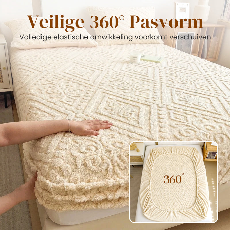 📢 45% de Réduction – Drap-Housse en Tricot Extensible avec Élastique 360°, Tissu Gaufré Moelleux Bonnet 30 cm
