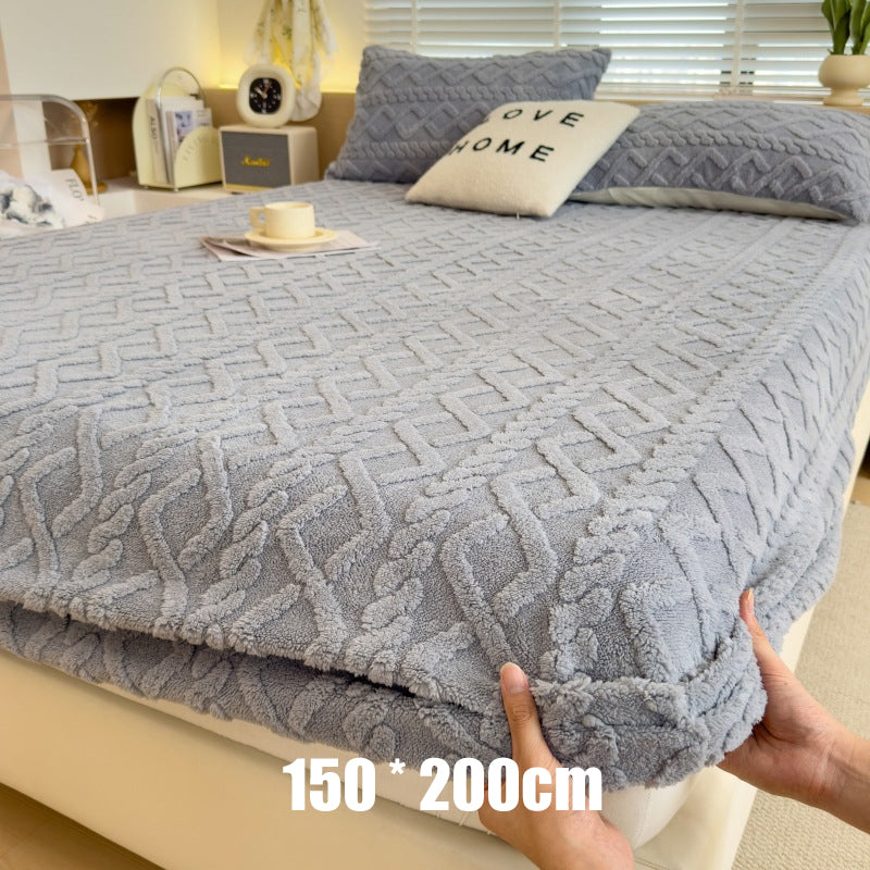📢 45% de Réduction – Drap-Housse en Tricot Extensible avec Élastique 360°, Tissu Gaufré Moelleux Bonnet 30 cm