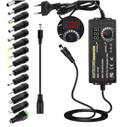 Adaptateur Secteur Universel Réglable 3V-24V 3A – Écran LED, Prise EU
