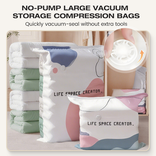 Sacs de Rangement Sous Vide Sans Pompe – Gain de Place 80% pour Couettes & Vêtements