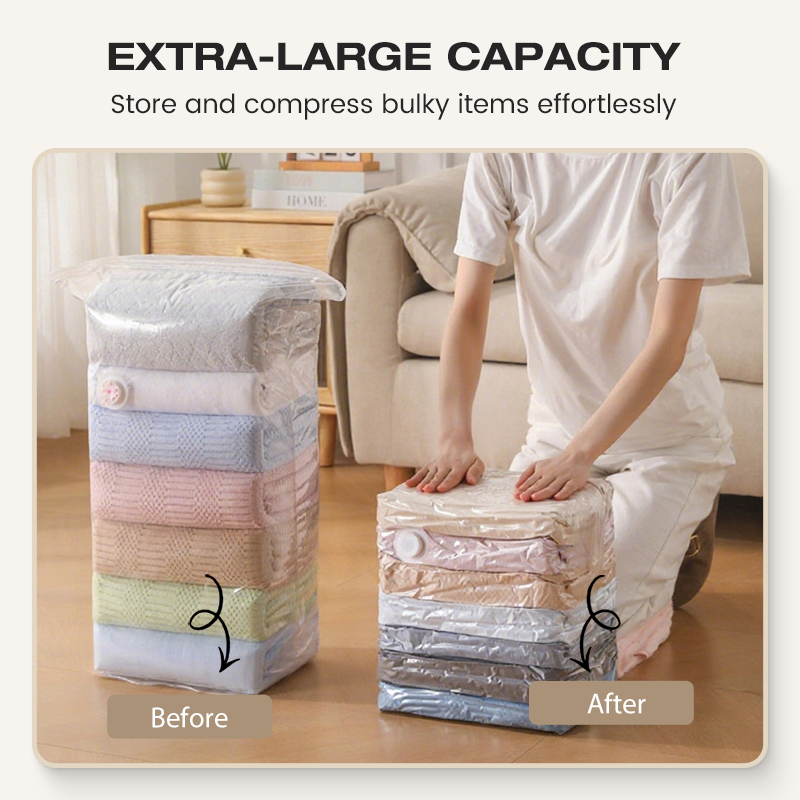 33% de Réduction – Sacs Rangement Sous Vide Sans Pompe Couette et Vêtement