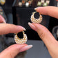 50% de Réduction – Boucles d'Oreilles Créoles Panier Perles Dorées