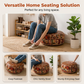 Pouf Ottoman de Rangement 2-en-1 – Similicuir, Design Bohème, Multifonctionnel