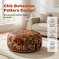 Pouf Ottoman de Rangement 2-en-1 – Similicuir, Design Bohème, Multifonctionnel