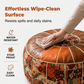 Pouf Ottoman de Rangement 2-en-1 – Similicuir, Design Bohème, Multifonctionnel
