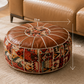 Pouf Ottoman de Rangement 2-en-1 – Similicuir, Design Bohème, Multifonctionnel