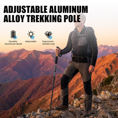 ⛰️ 50% DE RÉDUCTION ! ✨ Bâton de randonnée réglable en alliage d'aluminium – Résistant, amortissant les chocs, léger 🌲