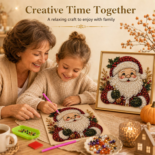 🎄 Kit Créatif de Noël en Perles & Strass – 5 Motifs Festifs, Format 20×20 cm