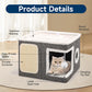 📢📢50% DE RÉDUCTION !! ⏰ Maison Cube Pliable 2-en-1 pour Chat – Design Bi-Niveau & Griffoir Intégré – Confort Toutes Saisons – Gain de Place & Portable 🐾