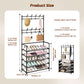 🏠 PROMO FLASH : 50% DE RÉDUCTION ! ✨ Banc d'Entrée avec Étagère 3‑en‑1 – Porte-Chaussures, Porte-Vêtements & Rangement – Tube Métallique 16 mm, 4/5 Niveaux for Petits Espaces 🪑✨