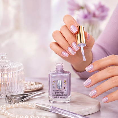 🌷💅 42k+ adoptés · Vernis fortifiant lilas miroir – Effet miroir, formule durcissante, une touche de lilas qui illumine les ongles tout en les protégeant des cassures 🛡️💜
