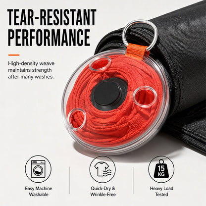 Sac de Courses Enroulable Rétractable – Format Poche, Charge 15 kg