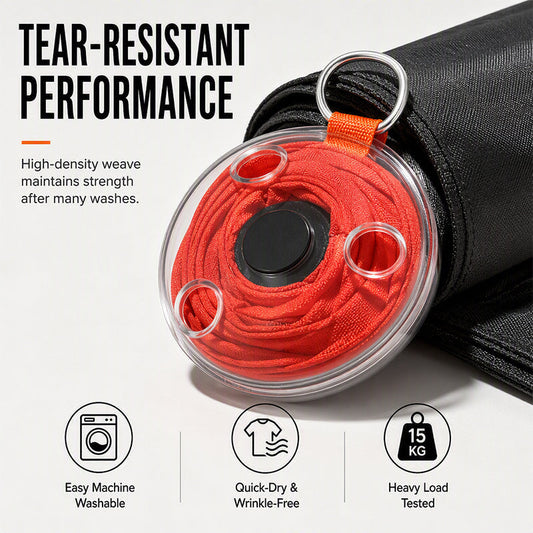 Sac de Courses Enroulable Rétractable – Format Poche, Charge 15 kg