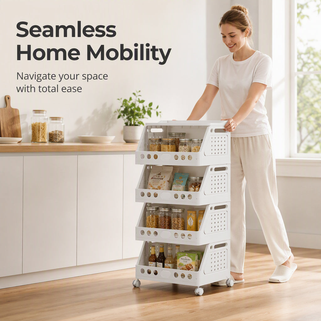 👞 PROMO FLASH : 50% DE RÉDUCTION ! Organisateur de Rangement Pliable à Plusieurs Niveaux – Roulettes 360° & Gain de Place for Un Intérieur Organisé et Mobile ✨📦