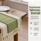 ✨ PROMO FLASH : 50% DE RÉDUCTION ! 🏠 Chemin de Table Élégant à Franges – Coton Polyester – Détail Tissé Texturé & Pompons for Salle à Manger & Console 🪡