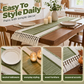 ✨ PROMO FLASH : 50% DE RÉDUCTION ! 🏠 Chemin de Table Élégant à Franges – Coton Polyester – Détail Tissé Texturé & Pompons for Salle à Manger & Console 🪡