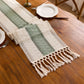 ✨ PROMO FLASH : 50% DE RÉDUCTION ! 🏠 Chemin de Table Élégant à Franges – Coton Polyester – Détail Tissé Texturé & Pompons for Salle à Manger & Console 🪡