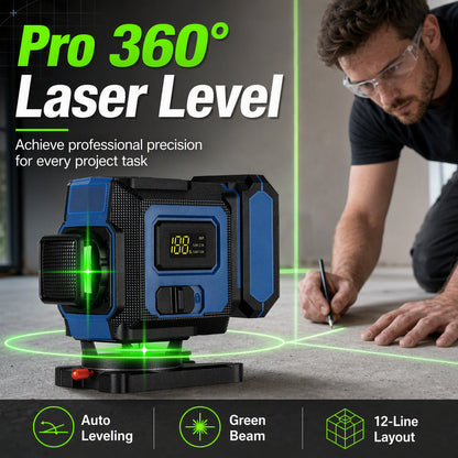 📐 PROMO FLASH : 50% DE RÉDUCTION ! 🟢 Niveau Laser Vert Auto-Nivellant – 360° – Précision Millimétrique & Alarme d’Inclinaison for Chantiers & Menuiserie 🔧