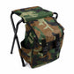 Sac à Dos Chaise Pliante Portable 2-en-1 Tabouret de Camping Outdoor