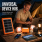 Kit d'Éclairage Solaire Portable pour Camping – Panneau Solaire, Chargeur USB & 2 Lampes LED