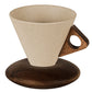 ☕ PROMO FLASH : 50% DE RÉDUCTION ! 🍂 Tasse à Café Vintage – Anse en Bois & Sous-tasse – Poterie Rustique & Émail Mat – 150 ml for Moments Chaleureux ✨