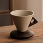 ☕ PROMO FLASH : 50% DE RÉDUCTION ! 🍂 Tasse à Café Vintage – Anse en Bois & Sous-tasse – Poterie Rustique & Émail Mat – 150 ml for Moments Chaleureux ✨