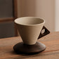 ☕ PROMO FLASH : 50% DE RÉDUCTION ! 🍂 Tasse à Café Vintage – Anse en Bois & Sous-tasse – Poterie Rustique & Émail Mat – 150 ml for Moments Chaleureux ✨