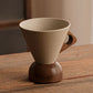 ☕ PROMO FLASH : 50% DE RÉDUCTION ! 🍂 Tasse à Café Vintage – Anse en Bois & Sous-tasse – Poterie Rustique & Émail Mat – 150 ml for Moments Chaleureux ✨