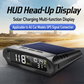 Affichage Tête Haute GPS Solaire pour Voiture – Double Charge, Luminosité Auto, Alertes Vitesse