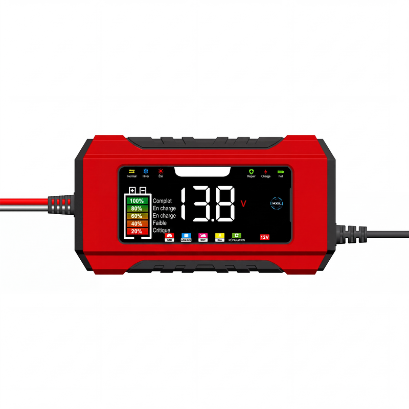 53% de Réduction – Chargeur de Batterie Intelligent 12V 6A pour Voiture et Moto, 9 Étapes, Écran LCD et Mode Réparation