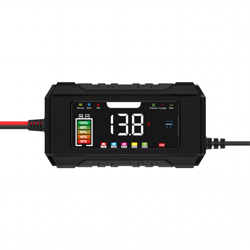 53% de Réduction – Chargeur de Batterie Intelligent 12V 6A pour Voiture et Moto, 9 Étapes, Écran LCD et Mode Réparation