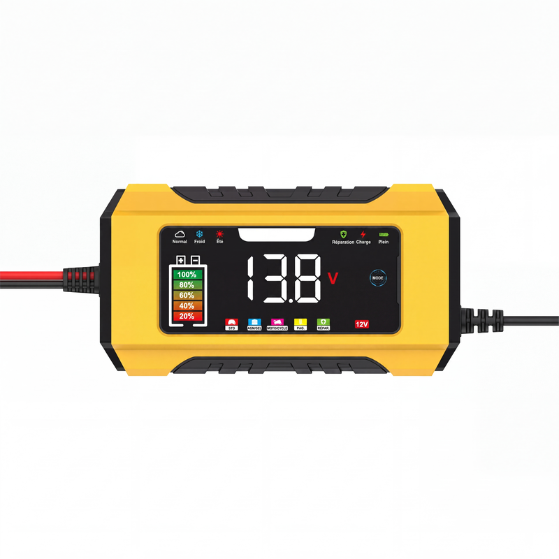 53% de Réduction – Chargeur de Batterie Intelligent 12V 6A pour Voiture et Moto, 9 Étapes, Écran LCD et Mode Réparation