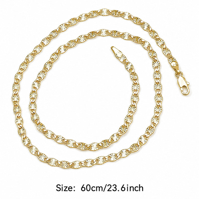 50% de Réduction – Collier Chaîne Plate Maille Serpent Dorée