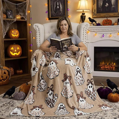 Plaid doux à imprimé fantômes d'Halloween