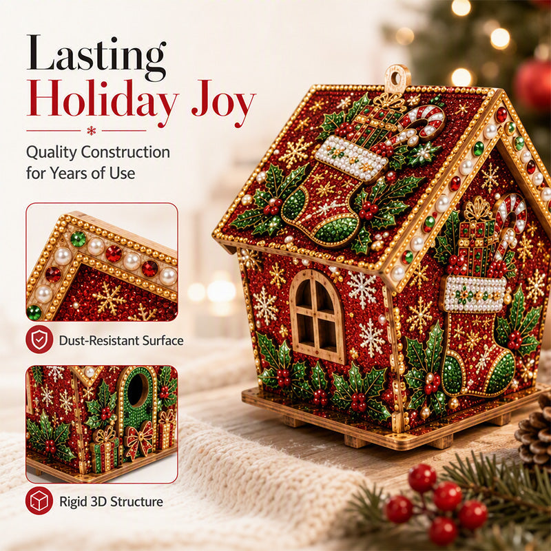 Kit DIY Art de Perles 3D de Noël – Décoration Nacrée Festive à Poser