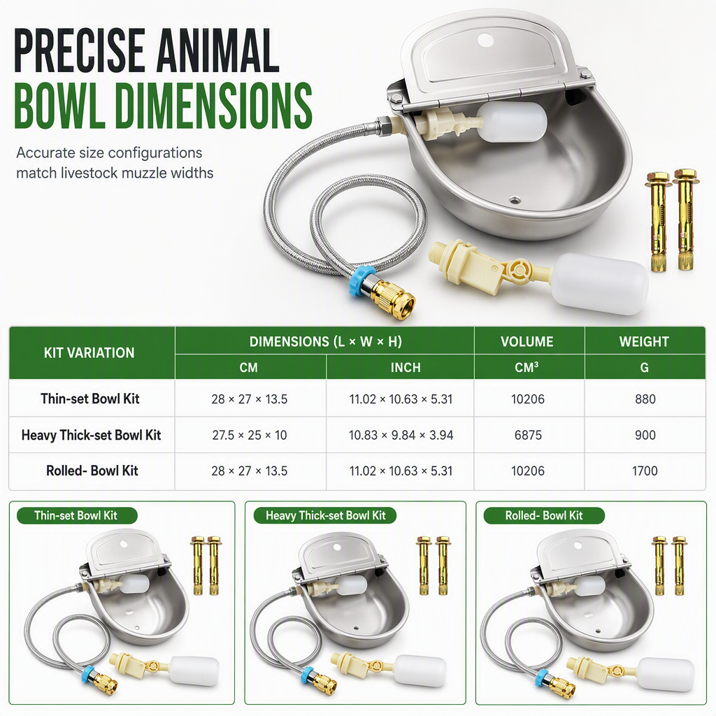 50% de Réduction – Abreuvoir Automatique en Acier Inoxydable 304 à Flotteur pour Bétail, Chevaux, Bovins, Moutons et Chiens