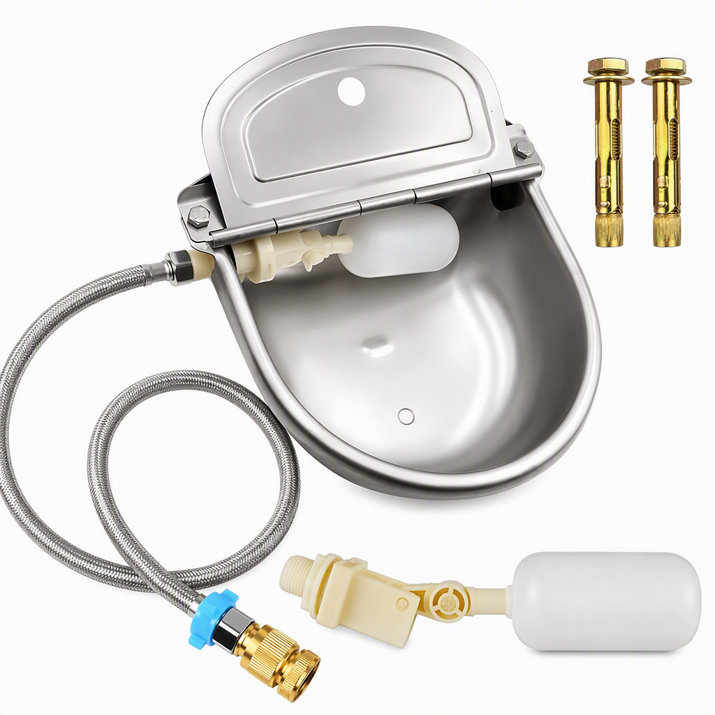 50% de Réduction – Abreuvoir Automatique en Acier Inoxydable 304 à Flotteur pour Bétail, Chevaux, Bovins, Moutons et Chiens