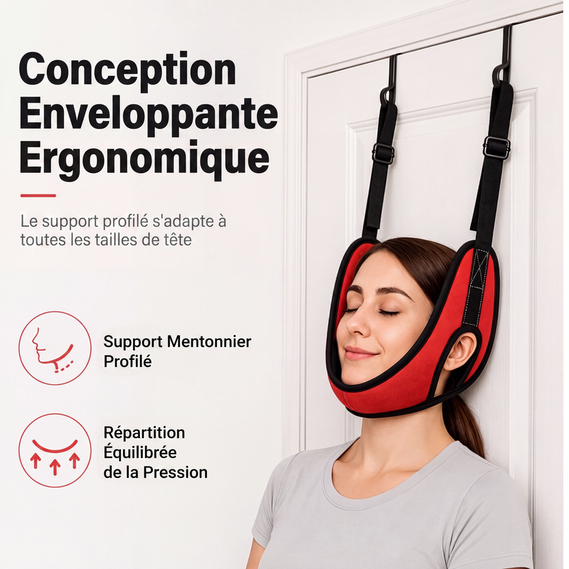 🚪💆 -50% ! ⚕️Dispositif de Traction Cervicale sur Porte – Coussin Confortable & Étirement Apaisant à Domicile.