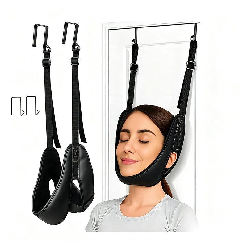 🚪💆 -50% ! ⚕️Dispositif de Traction Cervicale sur Porte – Coussin Confortable & Étirement Apaisant à Domicile.