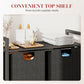 Panier à Linge Double avec Étagère de Rangement