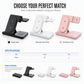 Support de Bureau et Chargeur Sans Fil Pliable 3 en 1