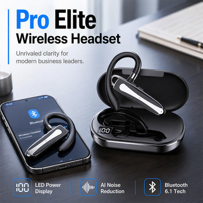 Oreillette Bluetooth V5.1 Sans Fil avec Étui de Charge – Réduction de Bruit & Crochet Rotatif 180°