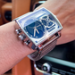 Montre Carrée Lumineuse pour Hommes avec Double Chronographe