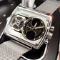 Montre Carrée Lumineuse pour Hommes avec Double Chronographe