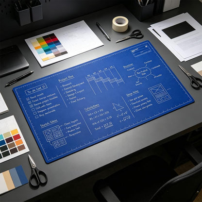Grand Sous-Main de Bureau Réutilisable & Effaçable – Marqueur Inclus pour Prise de Notes