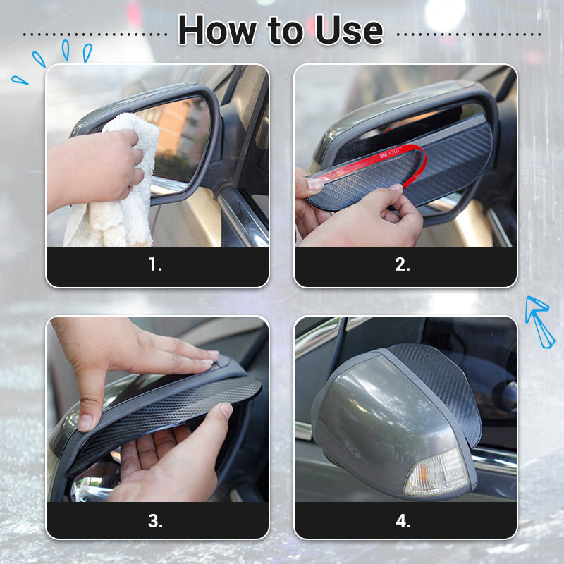 Déflecteurs Anti-Pluie pour Rétroviseurs de Voiture – PVC Flexible Universel & Vision Nette