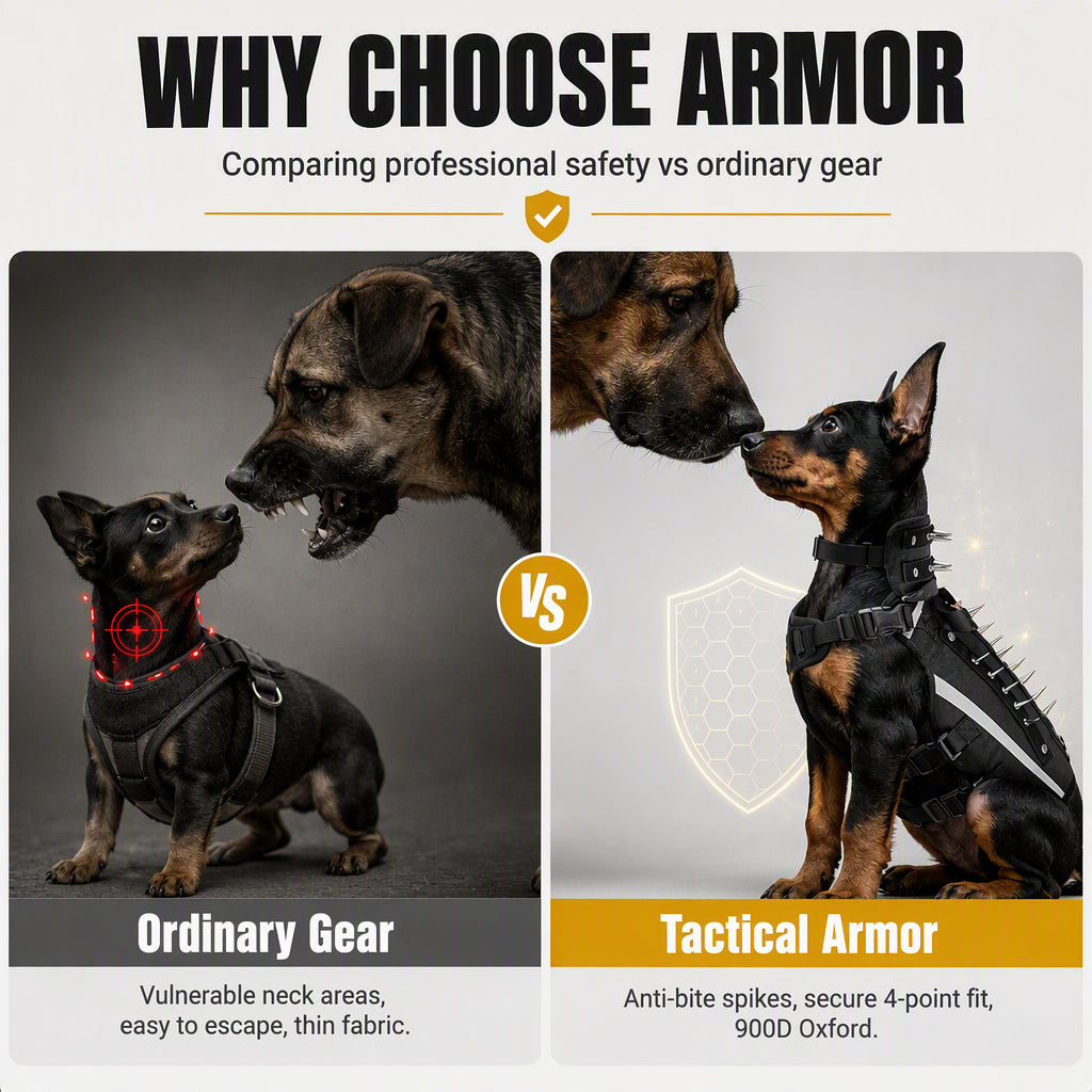 🐕 50% DE RÉDUCTION! 🛡️ Harnais tactique pour chien – Pointes de protection & ajustable ✨