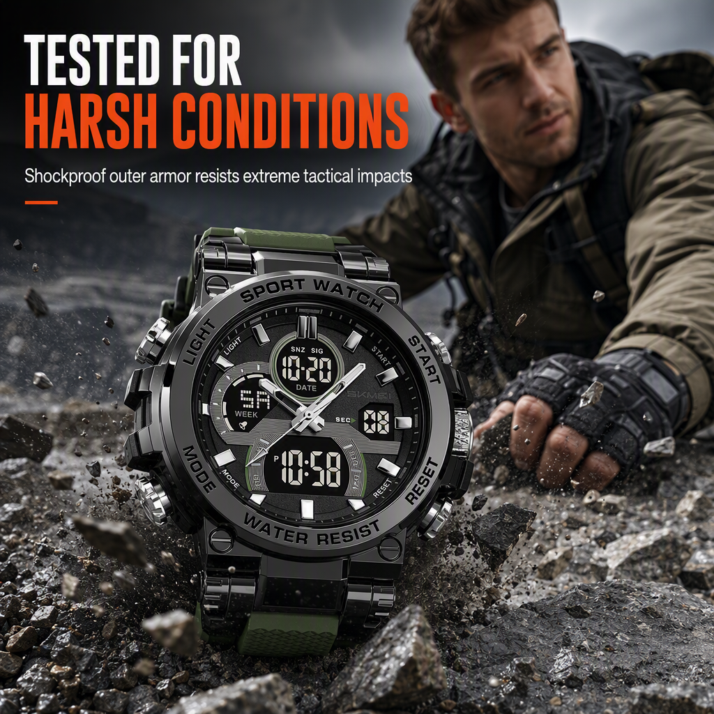 ⌚ PROMO FLASH : 50% DE RÉDUCTION ! Montre de Sport Numérique Style Tactique – Double Affichage & Étanche 50 M for Toutes Vos Aventures en Plein Air 💧✨