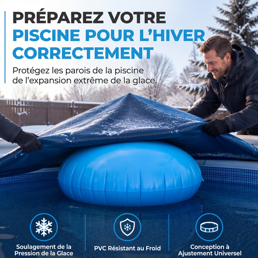Coussin d'Air Gonflable d'Hivernage pour Piscine – Protection Anti-Gel avec Cordes
