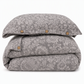 Parure de Lit en Pur Coton Texture Lin avec Boutons Rétro, Housse de Couette et Drap Épais